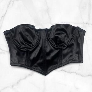 🖤Black Satin Corset Top w/ Underwire🖤